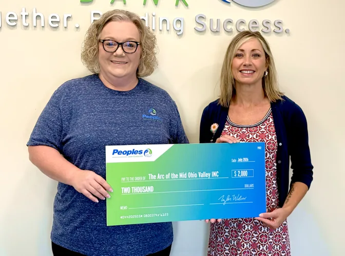 Peoples Bank Foundation donates $2K to The Arc